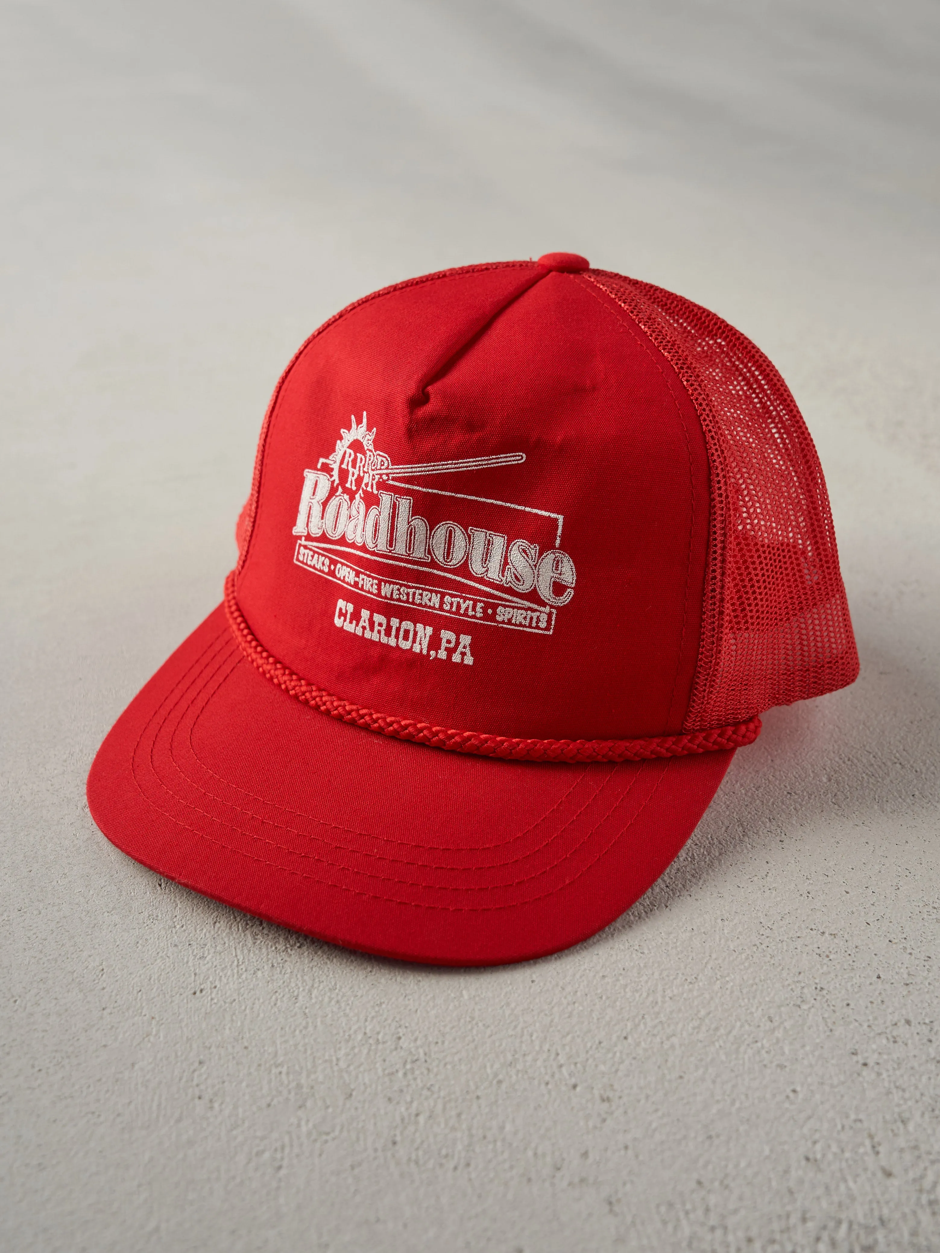 Vintage 90s Red Roadhouse Clarion, PA Trucker Hat sold by Rebalance Vintage product image thumbnail 2