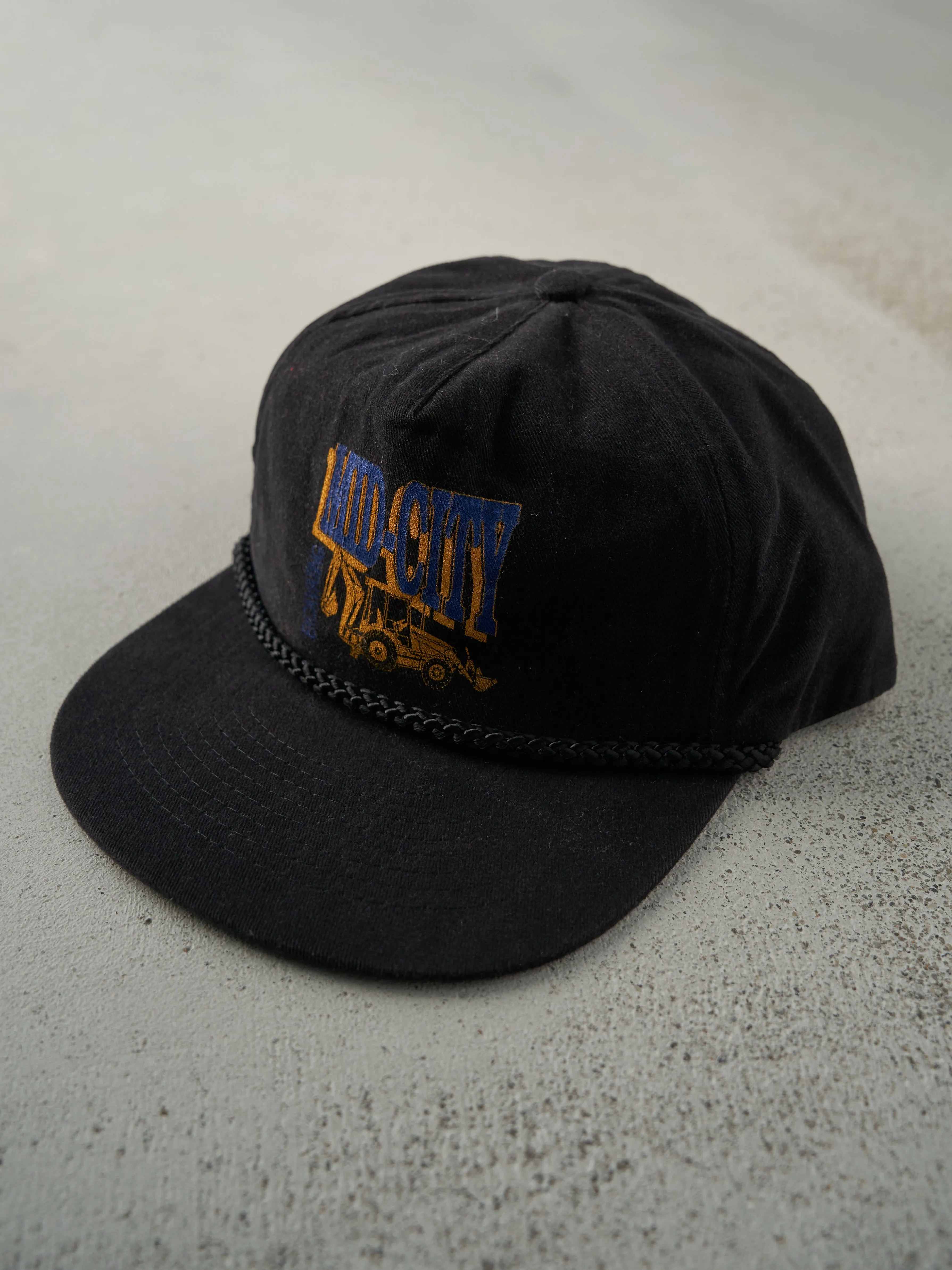 Vintage 90s Black Mid-City Excavating Snapback Hat sold by Rebalance Vintage product image thumbnail 2