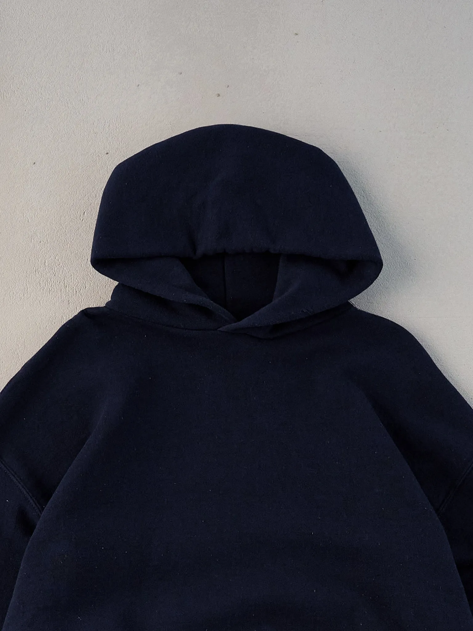 Vintage 90s Navy Blue Russell Athletics Blank Hoodie (L) sold by Rebalance Vintage product image thumbnail 2
