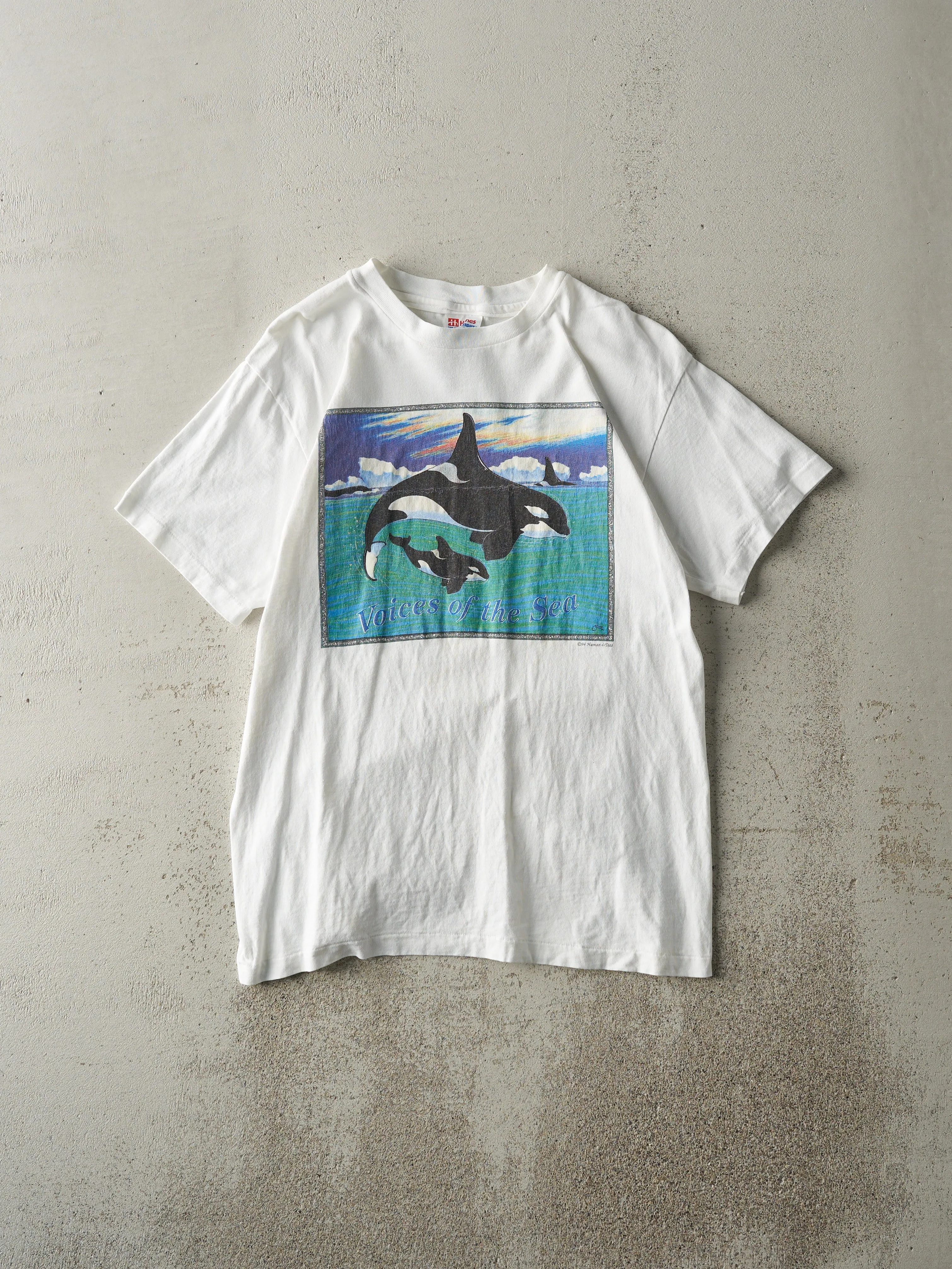 Vintage 94' White Voices of the Sea Single Stitch Tee (S) sold by Rebalance Vintage