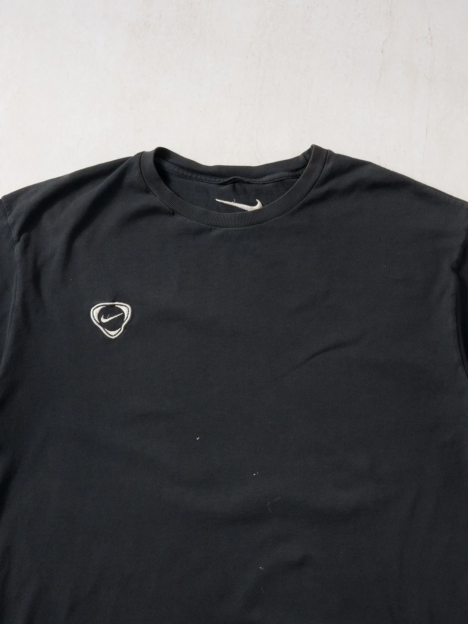 Vintage Y2K Washed Black Nike Emblem Tee (L) sold by Rebalance Vintage product image thumbnail 2