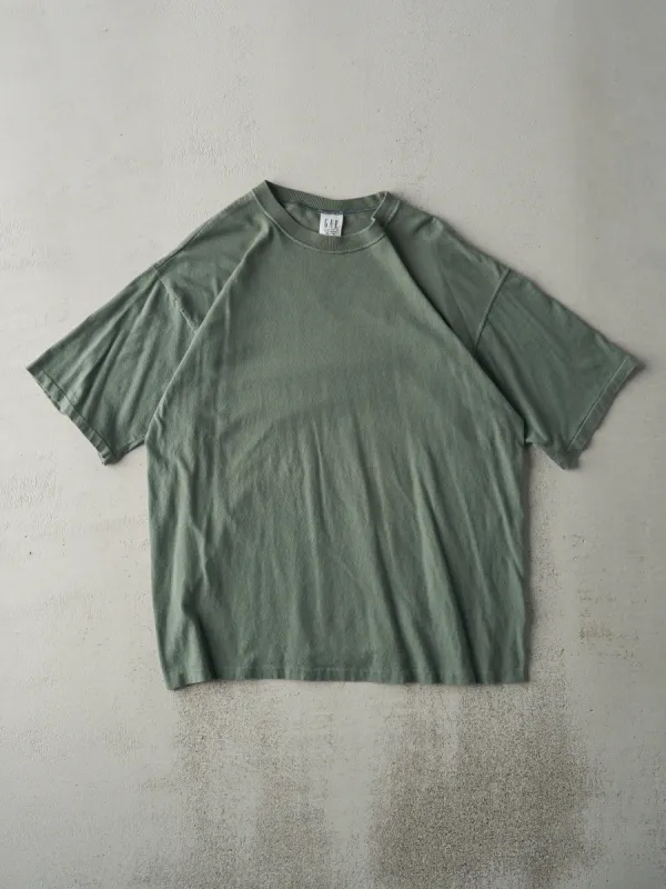 Vintage 90s Sage Green Blank Single Stitch Tee (L) sold by Rebalance Vintage