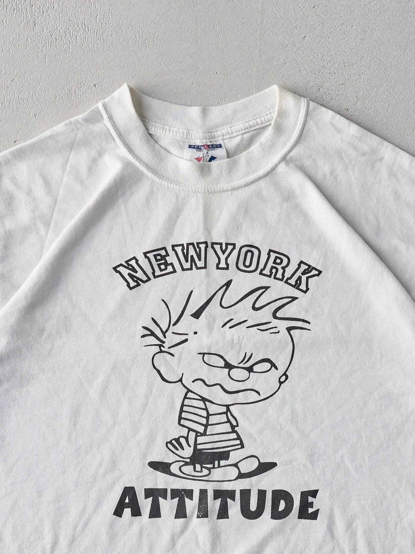 Vintage 90s White New York Attitude Tee (M/L) sold by Rebalance Vintage product image thumbnail 2