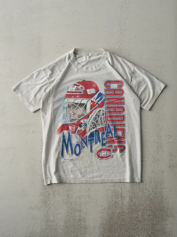 Vintage 90s Heather Grey Montreal Canadians Single Stitch Tee (S) sold by Rebalance Vintage