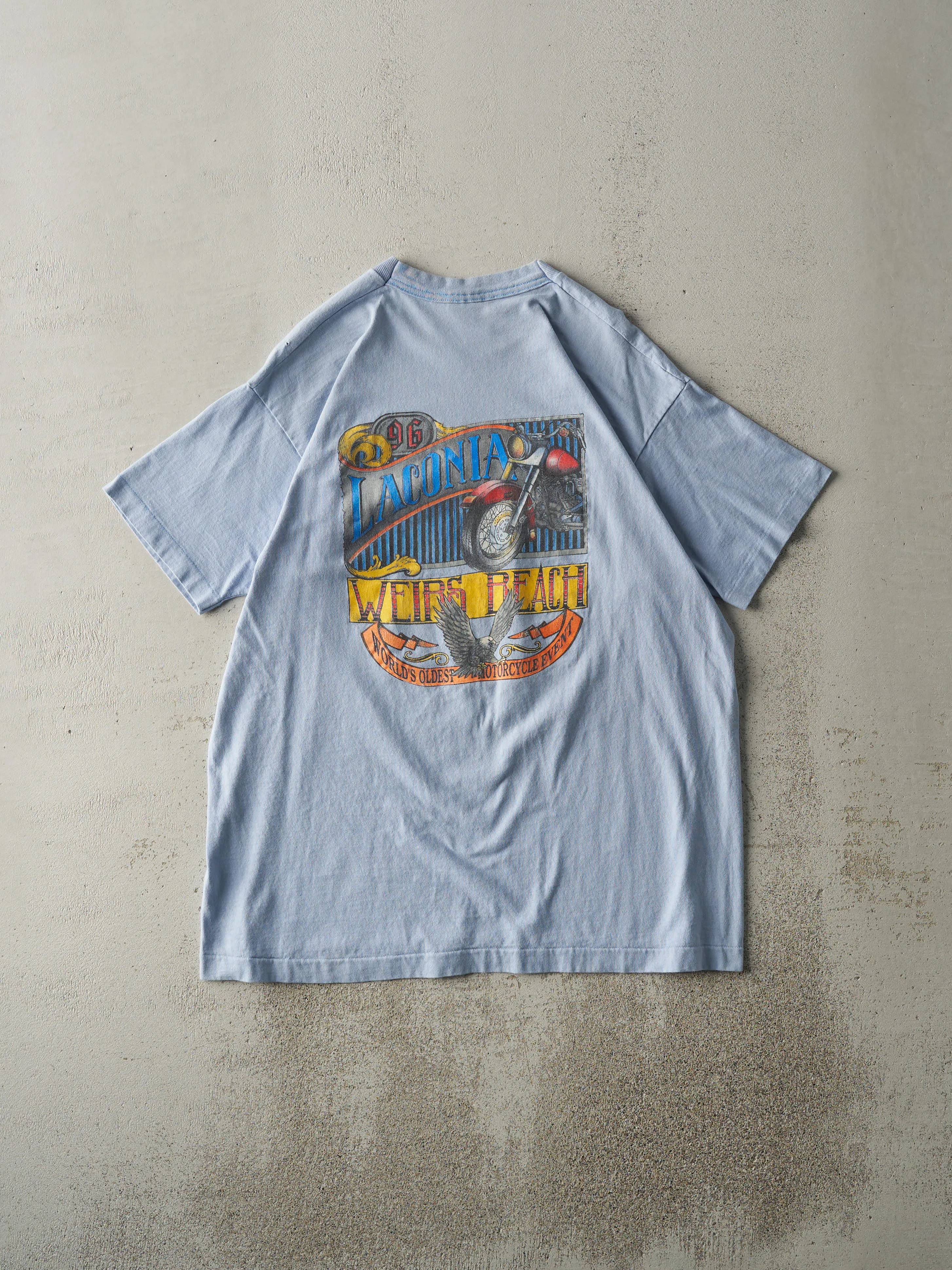 Vintage 96' Blue Weirs Beach Biker Single Stitch Tee (M/L) sold by Rebalance Vintage product image thumbnail 2