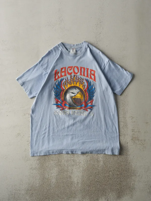 Vintage 96' Blue Weirs Beach Biker Single Stitch Tee (M/L) sold by Rebalance Vintage