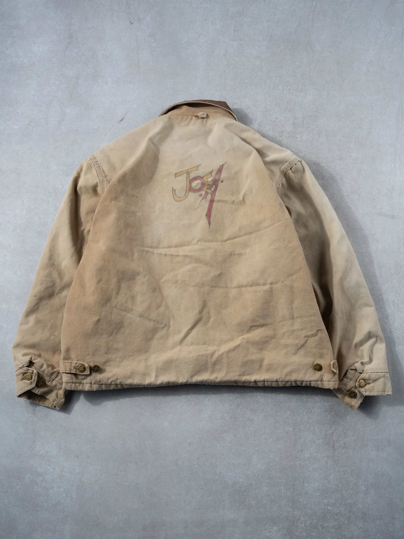 Vintage 90s Washed Beige Tough Duck Detroit Jacket (XL) sold by Rebalance Vintage product image thumbnail 2