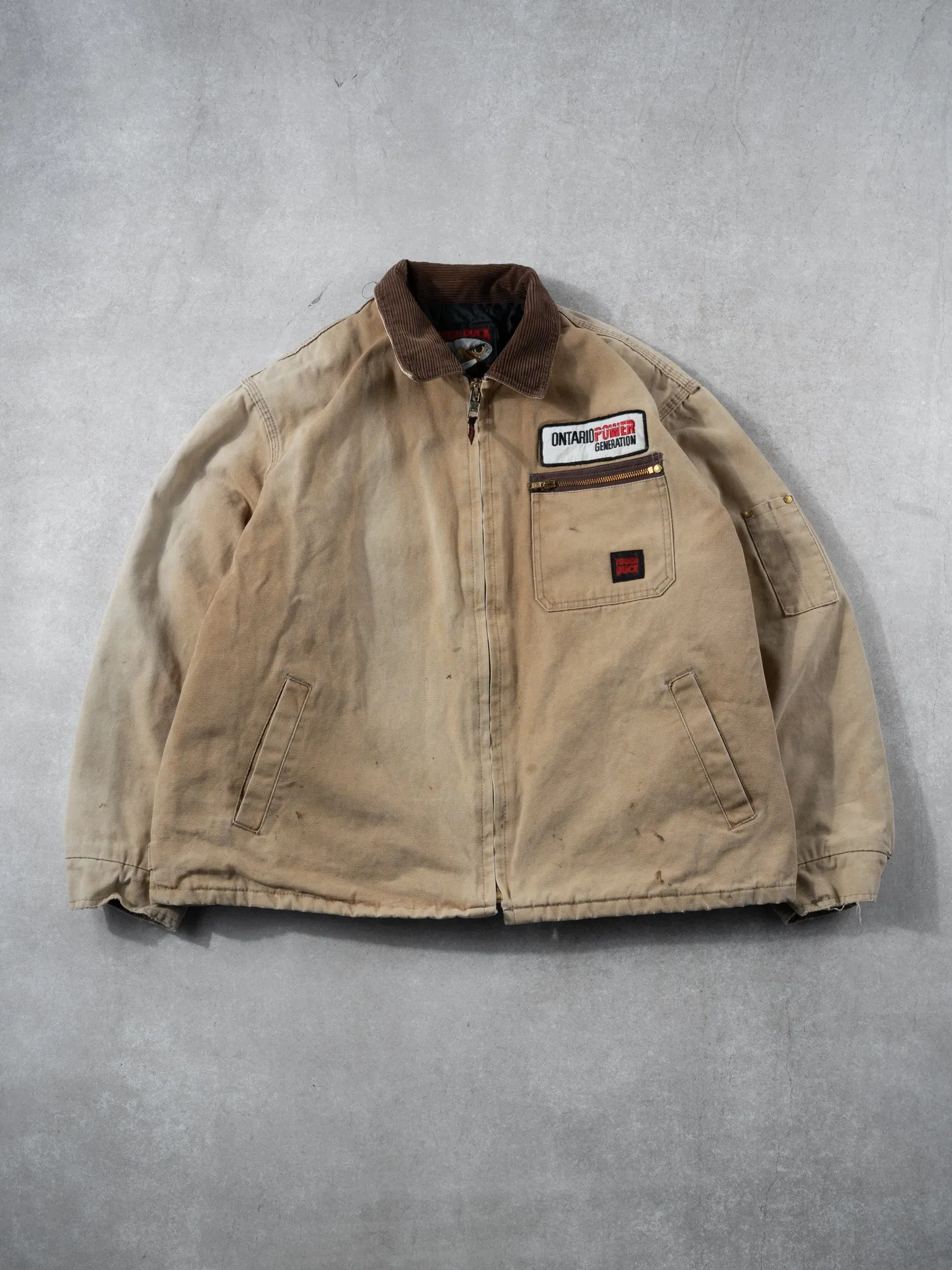 Vintage 90s Washed Beige Tough Duck Detroit Jacket (XL) sold by Rebalance Vintage