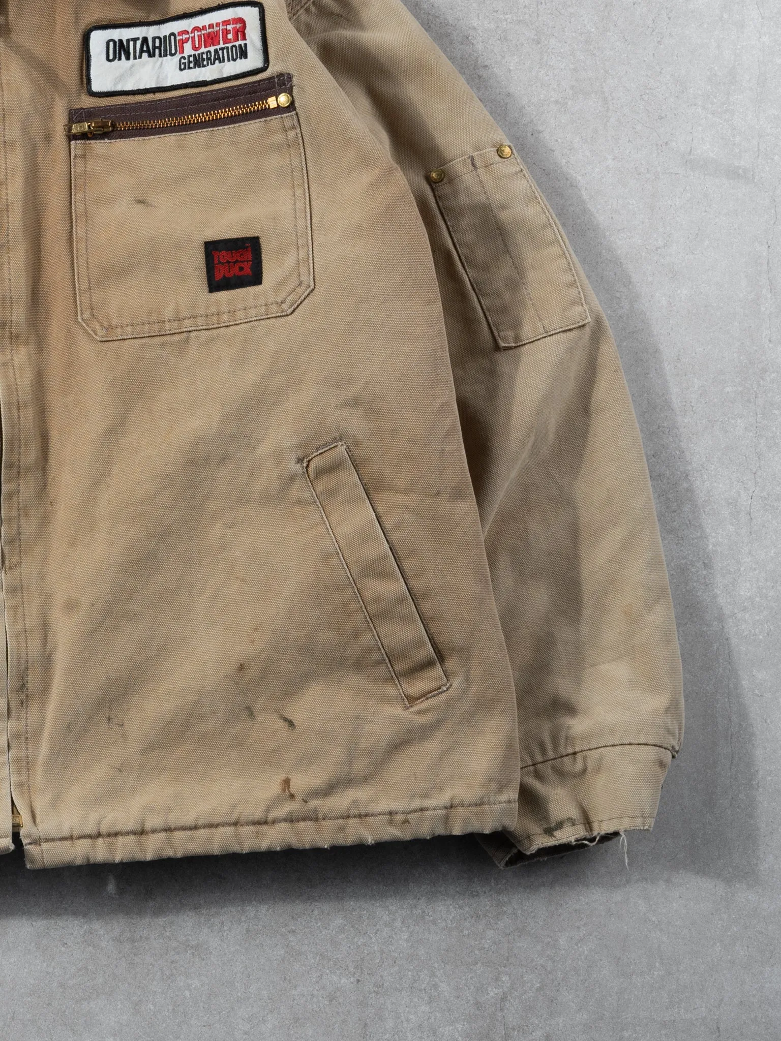 Vintage 90s Washed Beige Tough Duck Detroit Jacket (XL) sold by Rebalance Vintage product image thumbnail 5