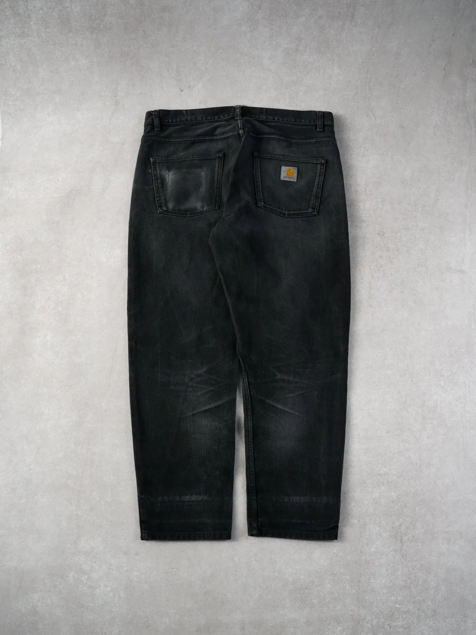 Vintage Washed Black Carhartt WIP Workwear Denim Pants (34x30) sold by Rebalance Vintage product image thumbnail 2