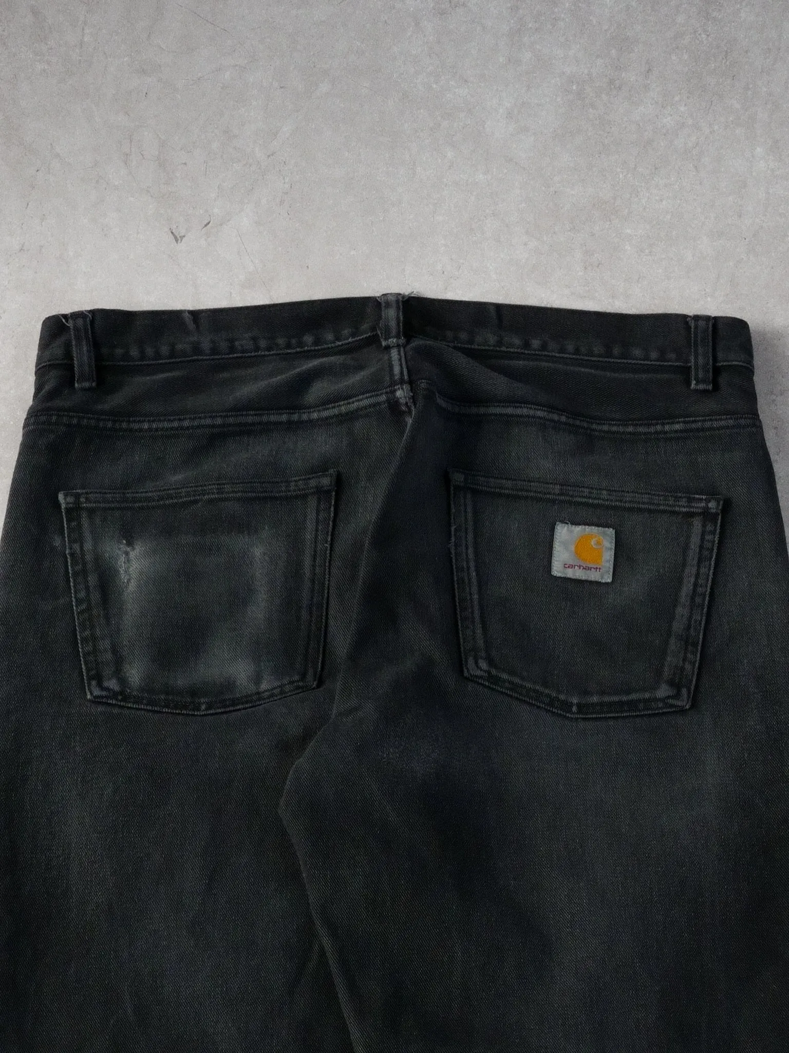 Vintage Washed Black Carhartt WIP Workwear Denim Pants (34x30) sold by Rebalance Vintage product image thumbnail 4
