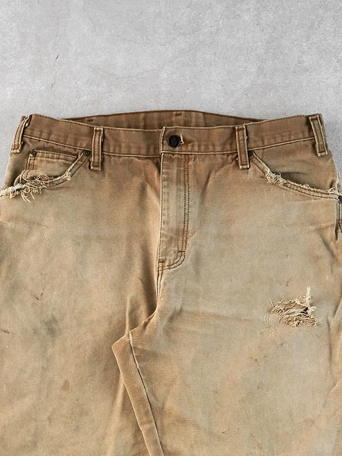 Vintage 90s Khaki Dickies Dungeree Carpenter Pants (34x32) sold by Rebalance Vintage product image thumbnail 3