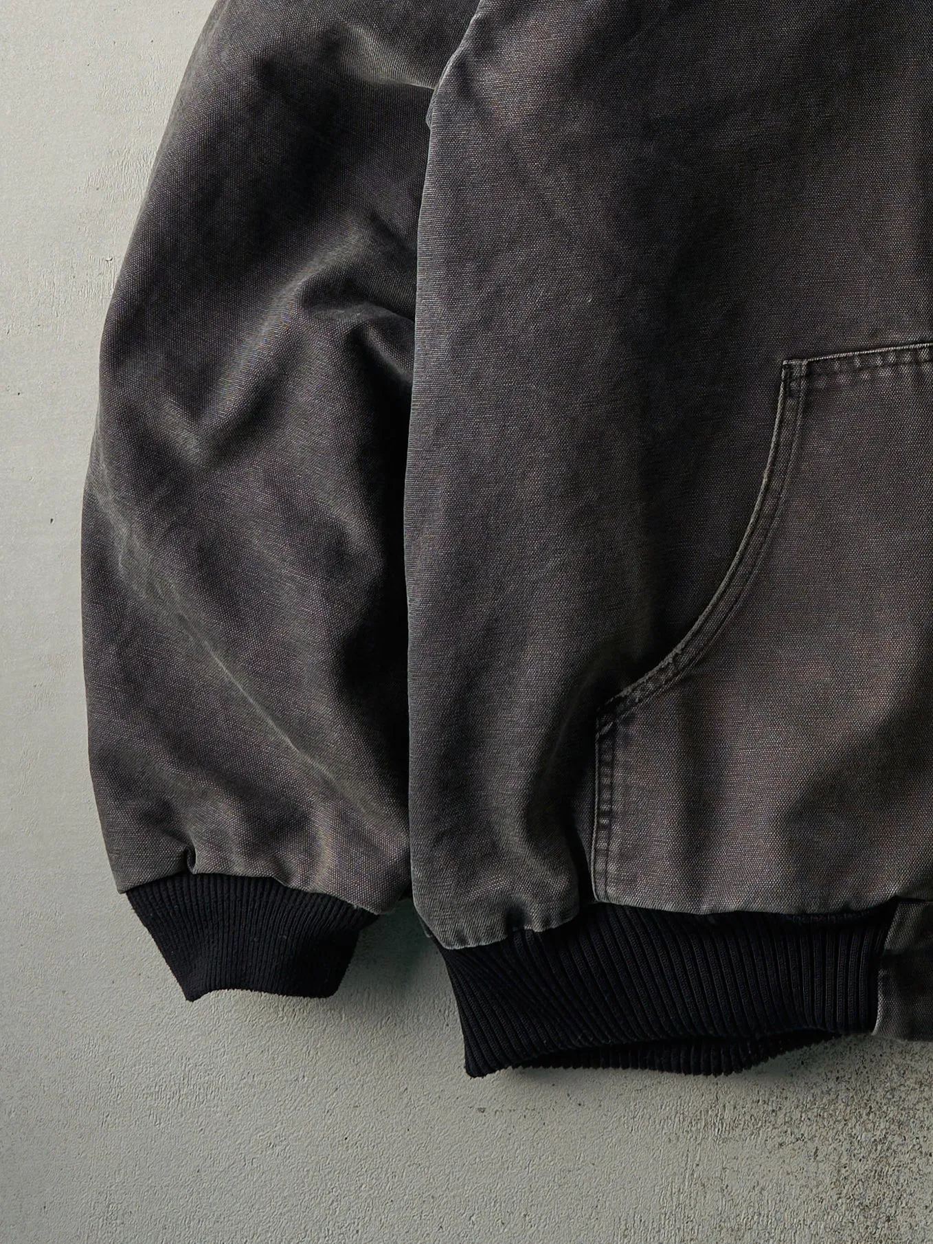 Vintage Y2K Faded Black Carhartt Hooded Work Jacket (XXL) sold by Rebalance Vintage product image thumbnail 3