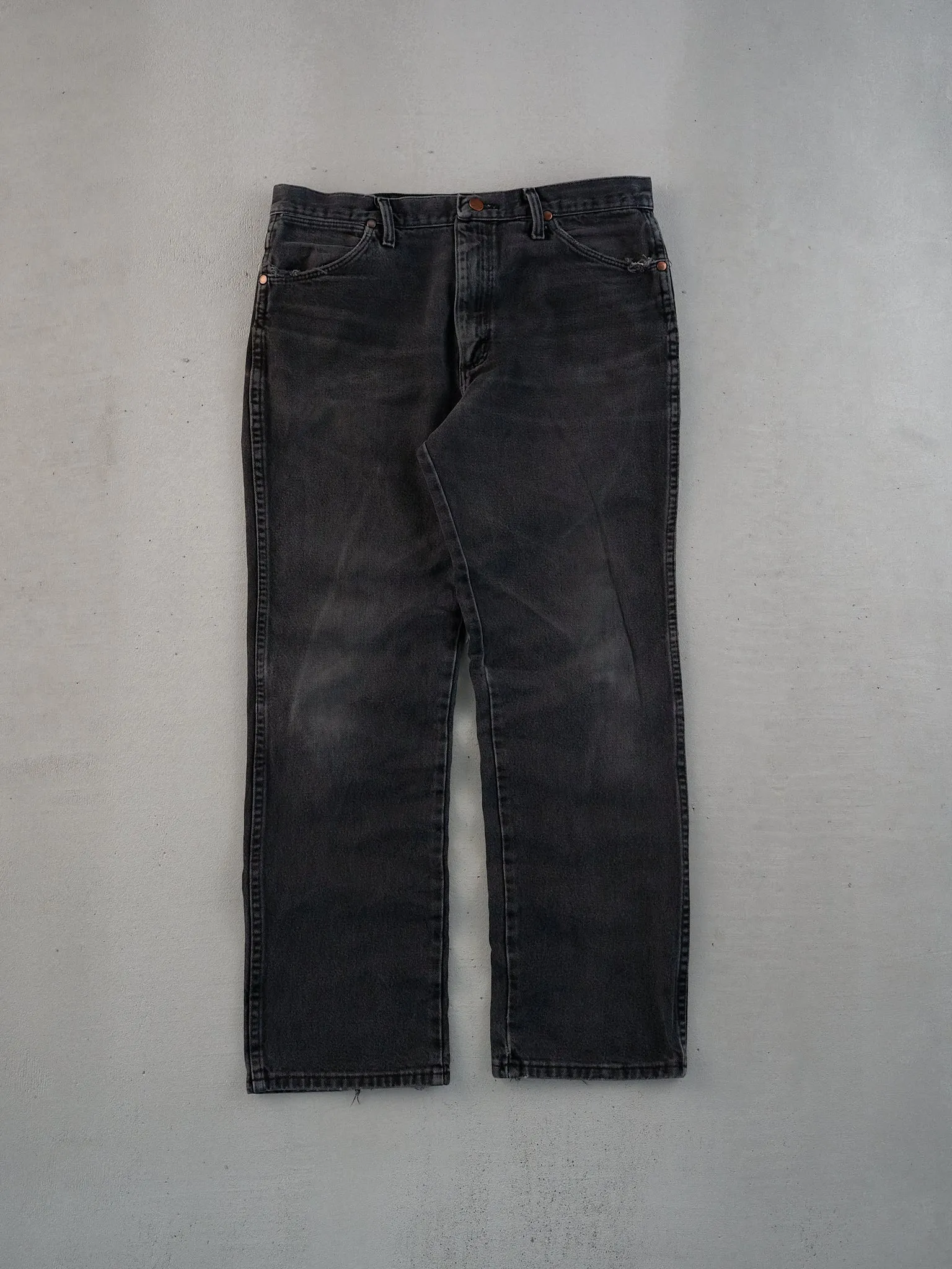 Vintage 90s Black Wrangler Denim Jeans (34x30) sold by Rebalance Vintage
