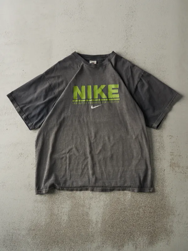 Vintage 90s Faded Black & Green Nike Logo Tee (L) sold by Rebalance Vintage