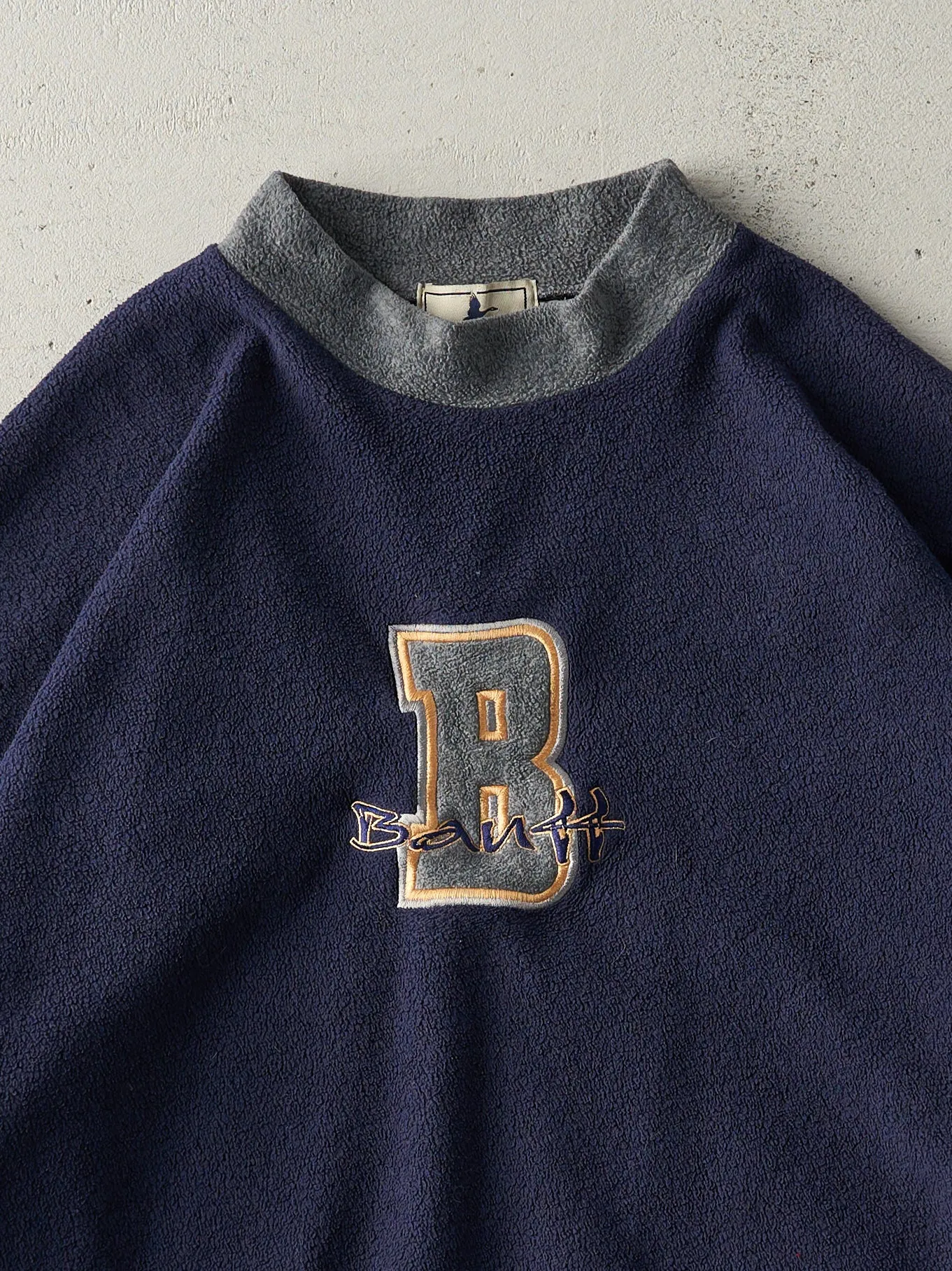Vintage 90s Navy Blue Banff Boxy Fleece Sweater (XL) sold by Rebalance Vintage product image thumbnail 2