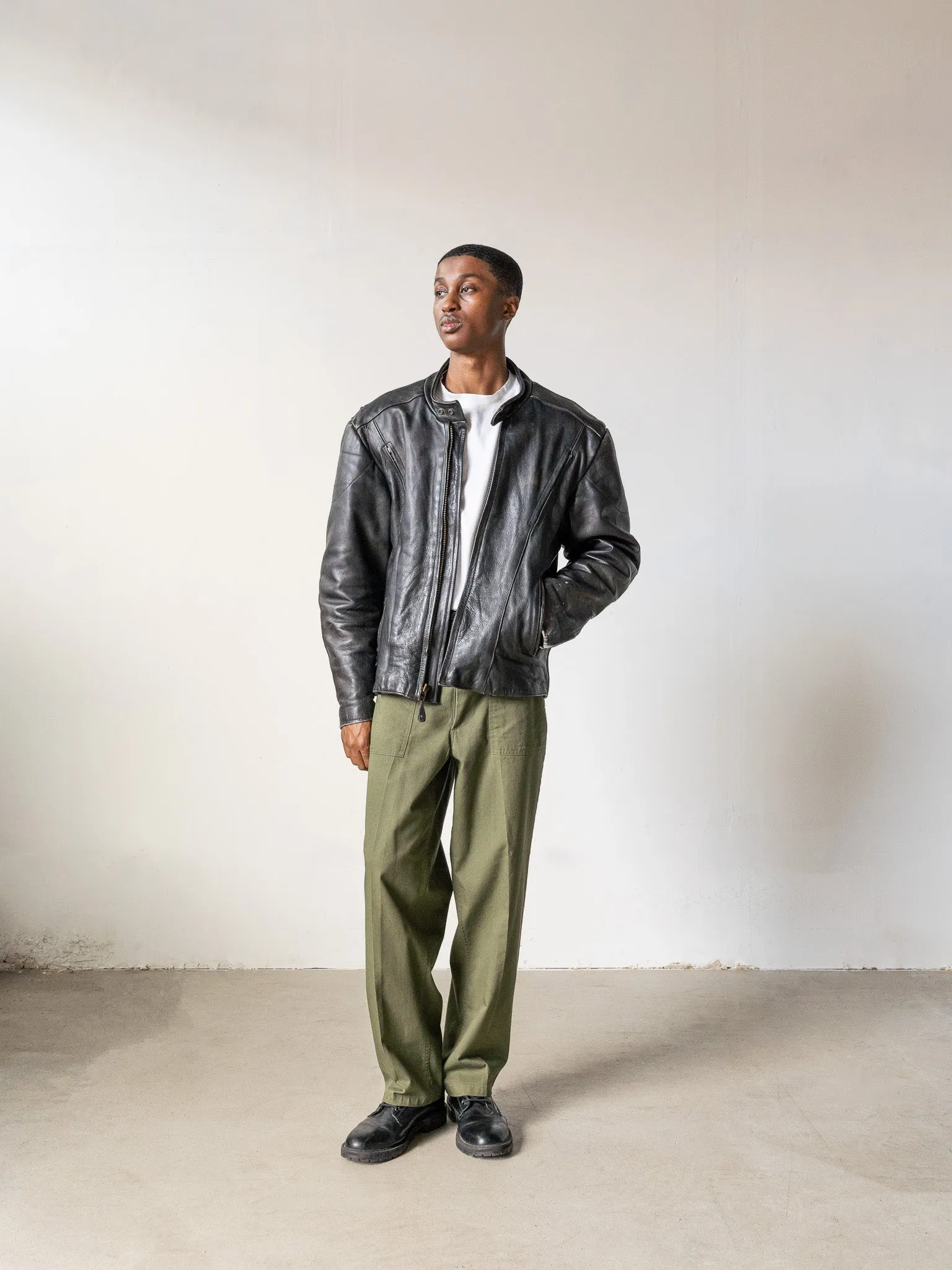 Vintage 90s Black Leather USA Bikers Dream Apparel Biker Jacket (M) sold by Rebalance Vintage product image thumbnail 2