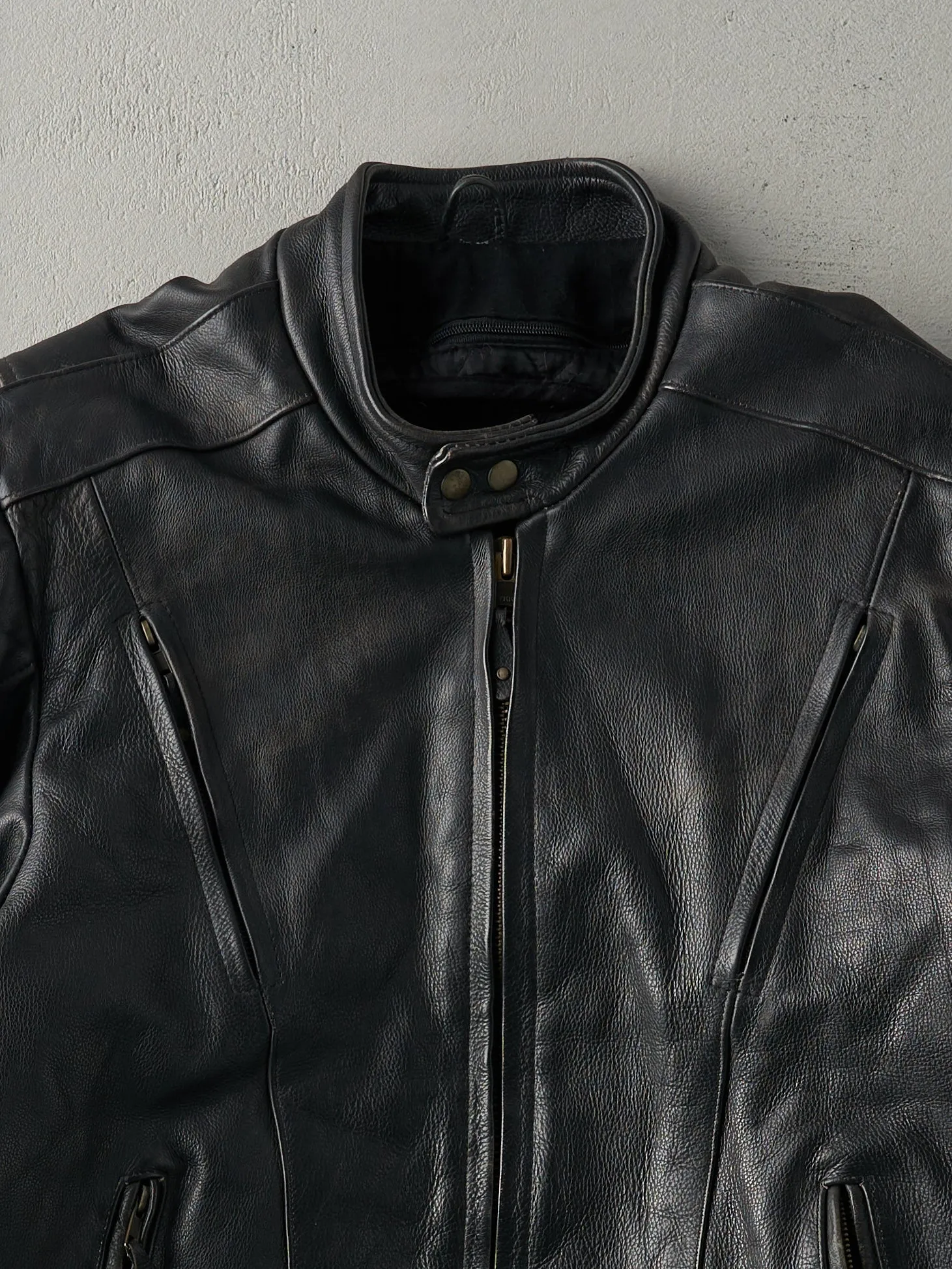 Vintage 90s Black Leather USA Bikers Dream Apparel Biker Jacket (M) sold by Rebalance Vintage product image thumbnail 4