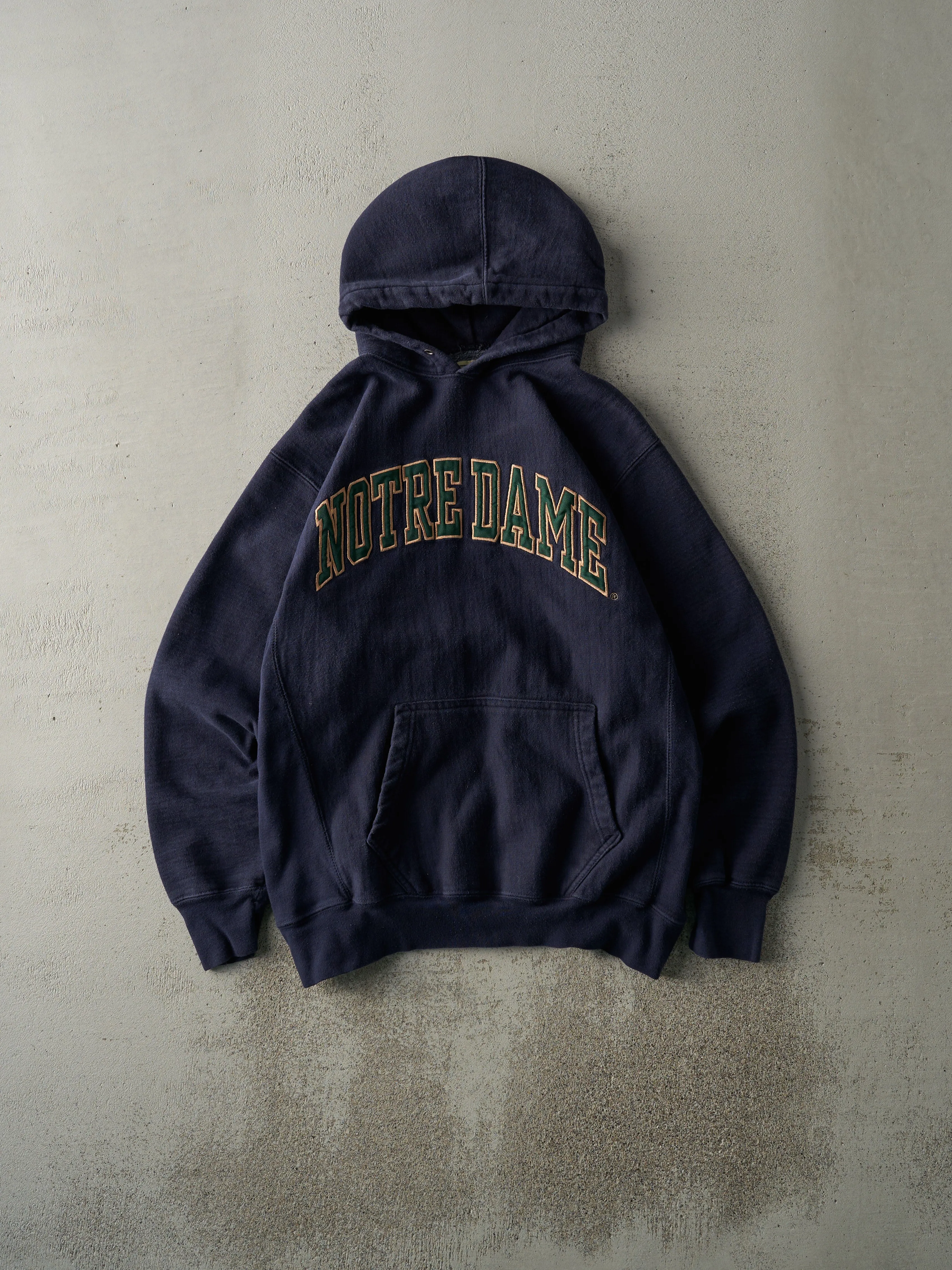 Vintage Y2K Navy Blue Notre Dame Hoodie (M) sold by Rebalance Vintage