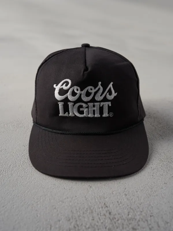 Vintage 80s Black Coors Light Snapback Hat sold by Rebalance Vintage