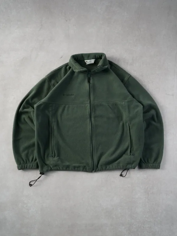 Vintage Y2k Sage Green Columbia Fleece Collared Zip Up (L) sold by Rebalance Vintage