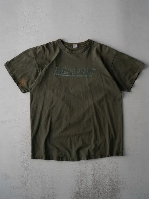 Vintage 90s Washed Green Levis Graphic Tee (M) sold by Rebalance Vintage