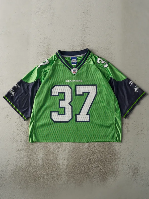 Vintage Y2K Green Seattle Seahawks #37 Shaun Alexander Cropped Football Jersey (L/XL) sold by Rebalance Vintage