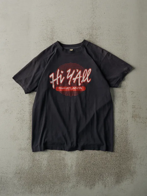 Vintage 80s Faded Black "Hi Y'all From Atlanta" Single Stitch Tee (S/M) sold by Rebalance Vintage