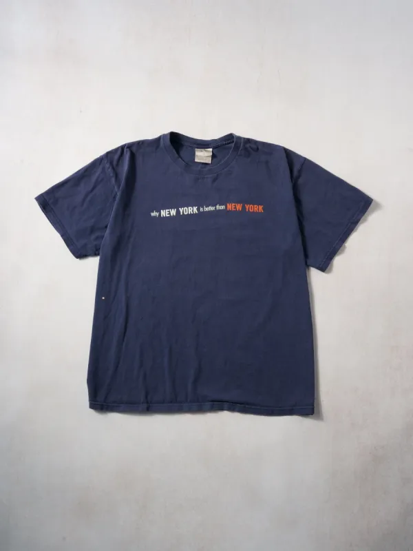 Vintage 90s Navy Blue "Why New York Is Better Then New York" Nike Tee (M) sold by Rebalance Vintage
