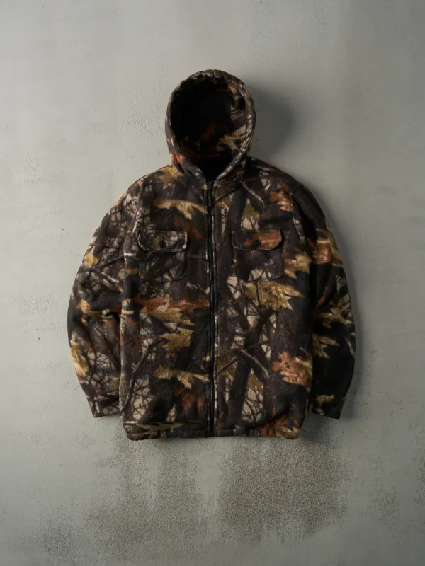 Vintage Y2K Camo Sherpa Lined Hooded Fleece Jacket (S/M) sold by Rebalance Vintage