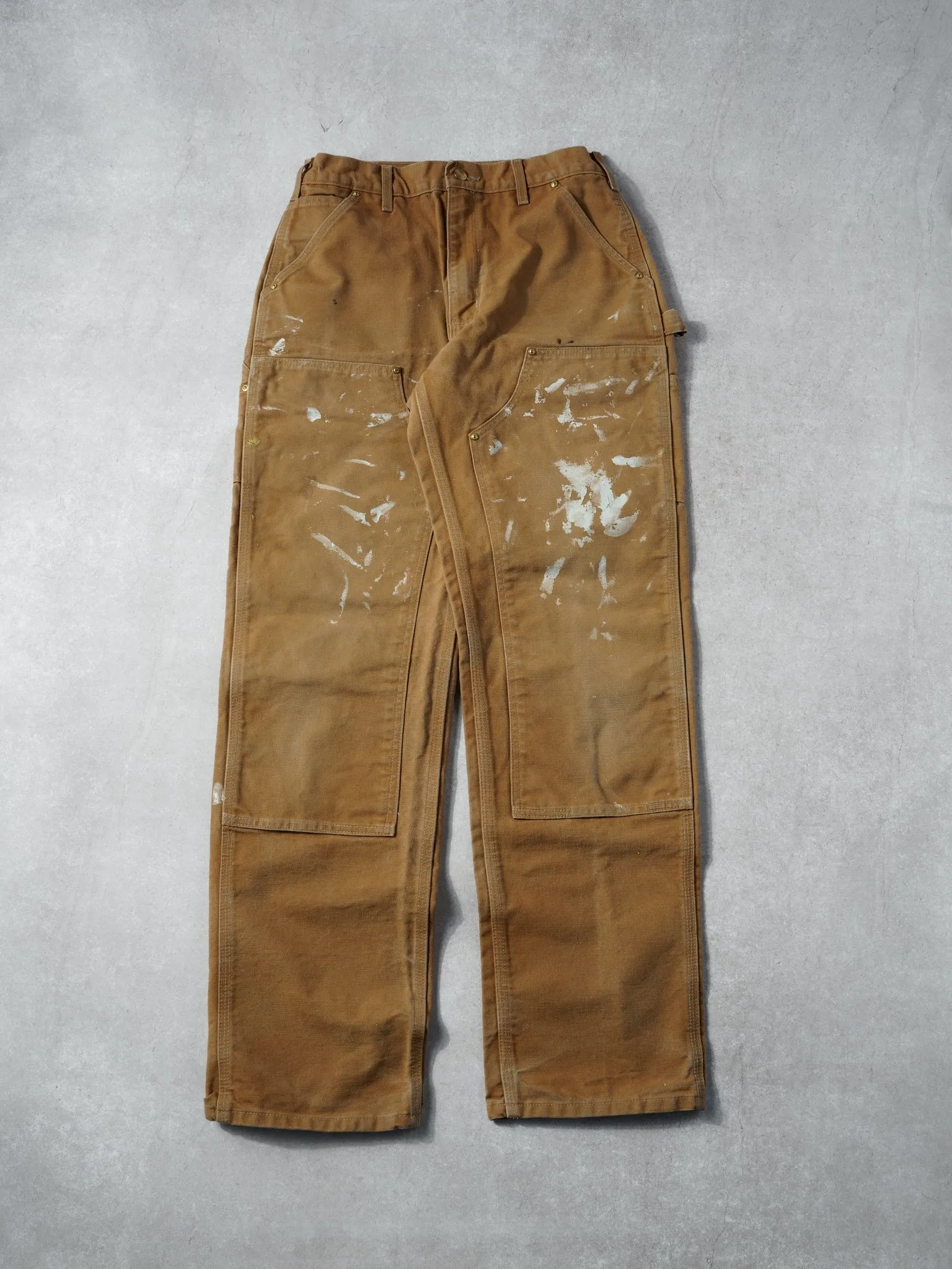 Vintage 90s Khaki Carhartt Double Knee Carpenter Pants (28x33) sold by Rebalance Vintage