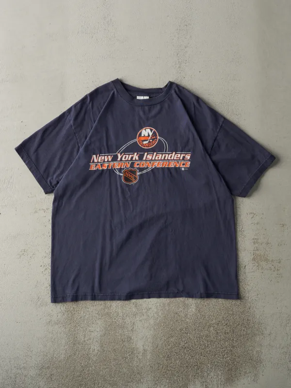 Vintage 90s Navy Blue New York Islanders Tee (L) sold by Rebalance Vintage