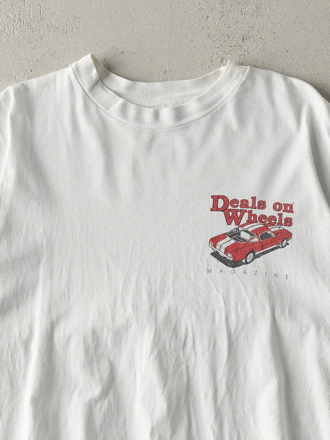 Vintage 90s White Deals On Wheels Single Stitch Tee (M) sold by Rebalance Vintage product image thumbnail 2