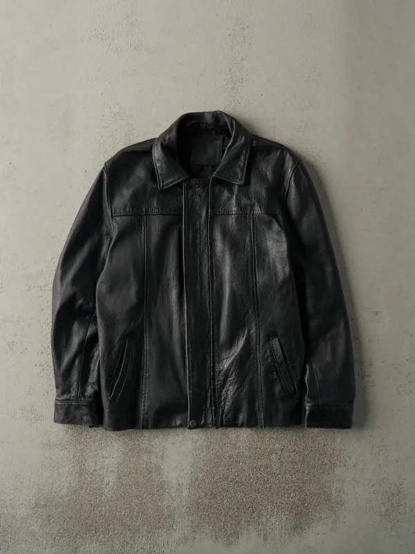Vintage 60s Black University Of Toronto Leather Varsity