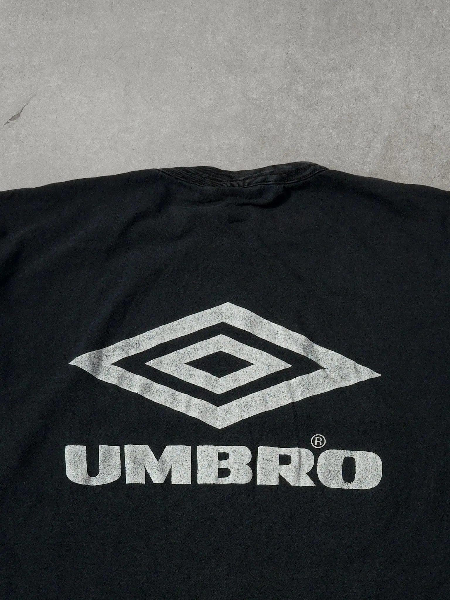 Vintage 96' Washed Black UEFA Euro 96 Soccer Umbro Graphic Tee (L) sold by Rebalance Vintage product image thumbnail 4