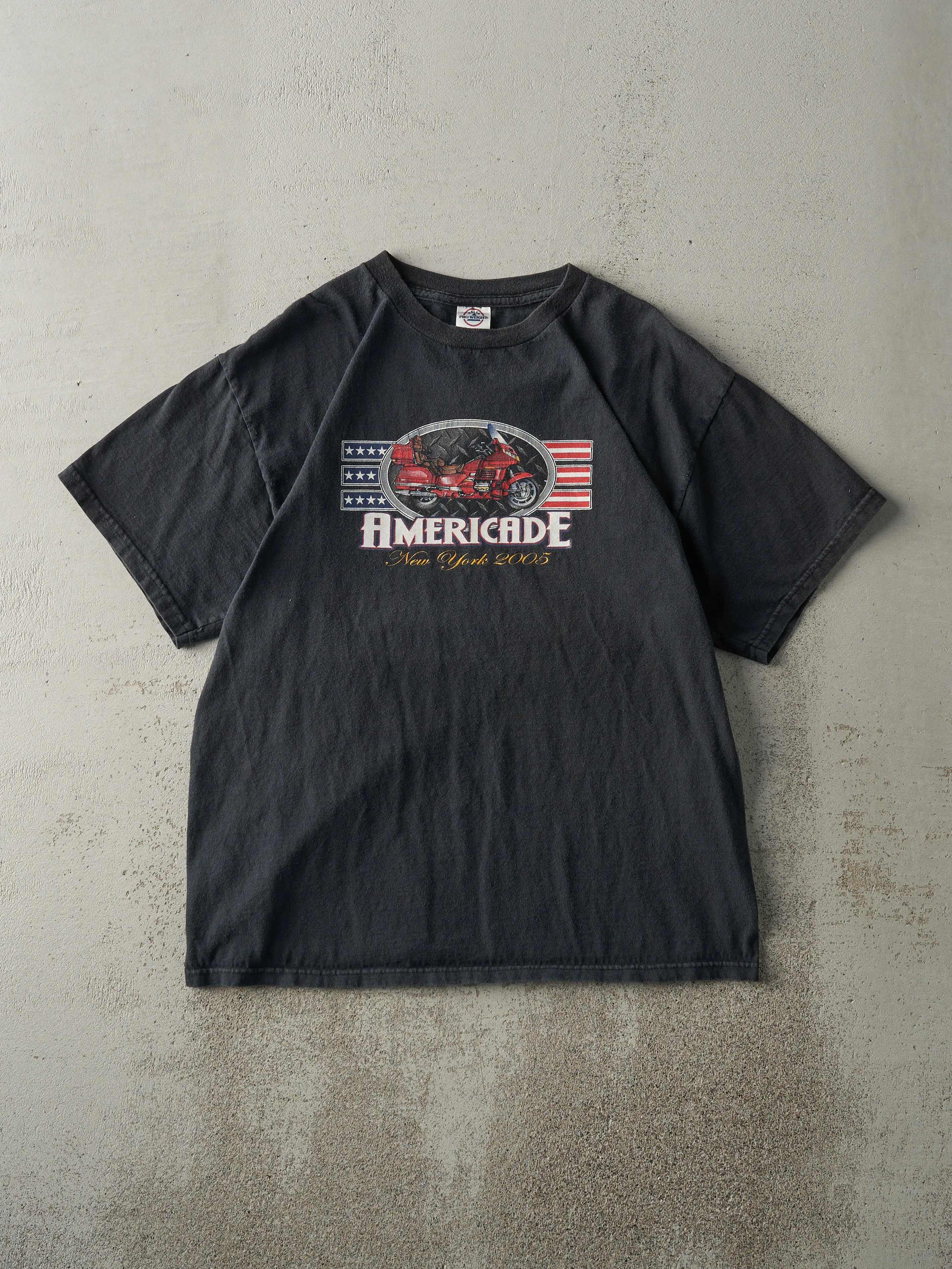 Vintage 05' Black New York Americade Biker Tee (M) sold by Rebalance Vintage