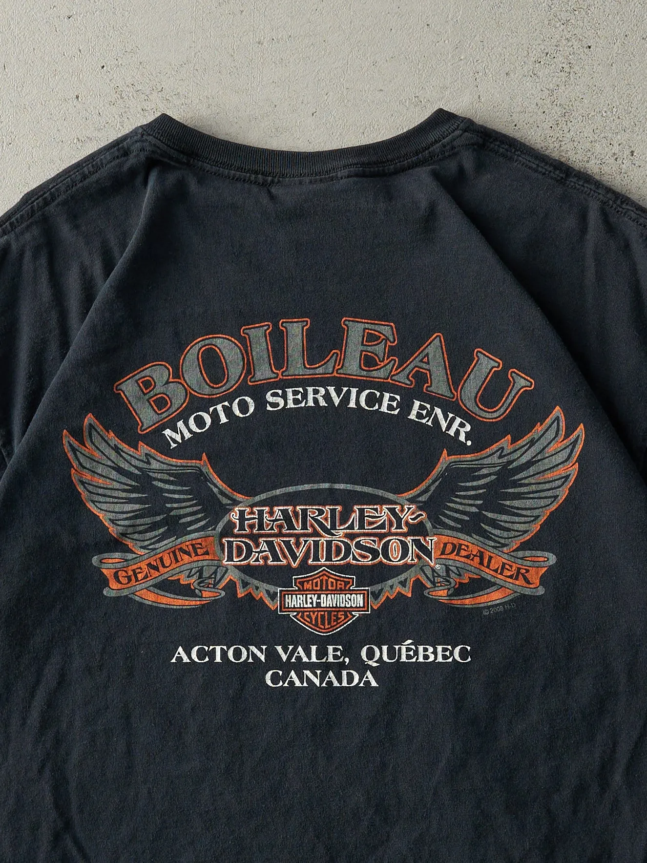 Vintage 08' Black Quebec Canada Harley Davidson Tee (M) sold by Rebalance Vintage product image thumbnail 4