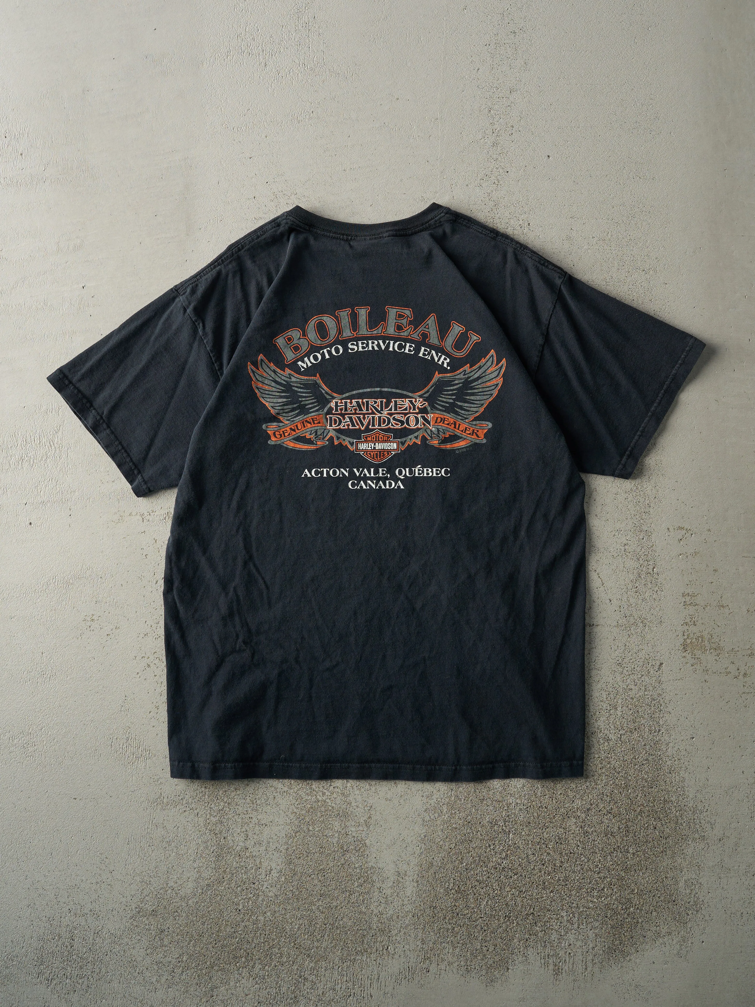 Vintage 08' Black Quebec Canada Harley Davidson Tee (M) sold by Rebalance Vintage