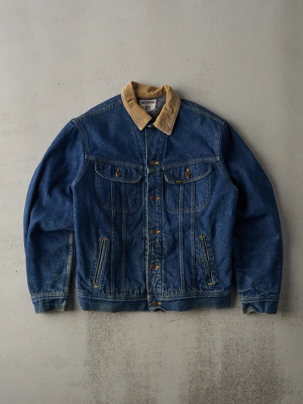 Vintage 80s Dark Wash Lee Blanket Lined Denim Jacket (M) sold by Rebalance Vintage