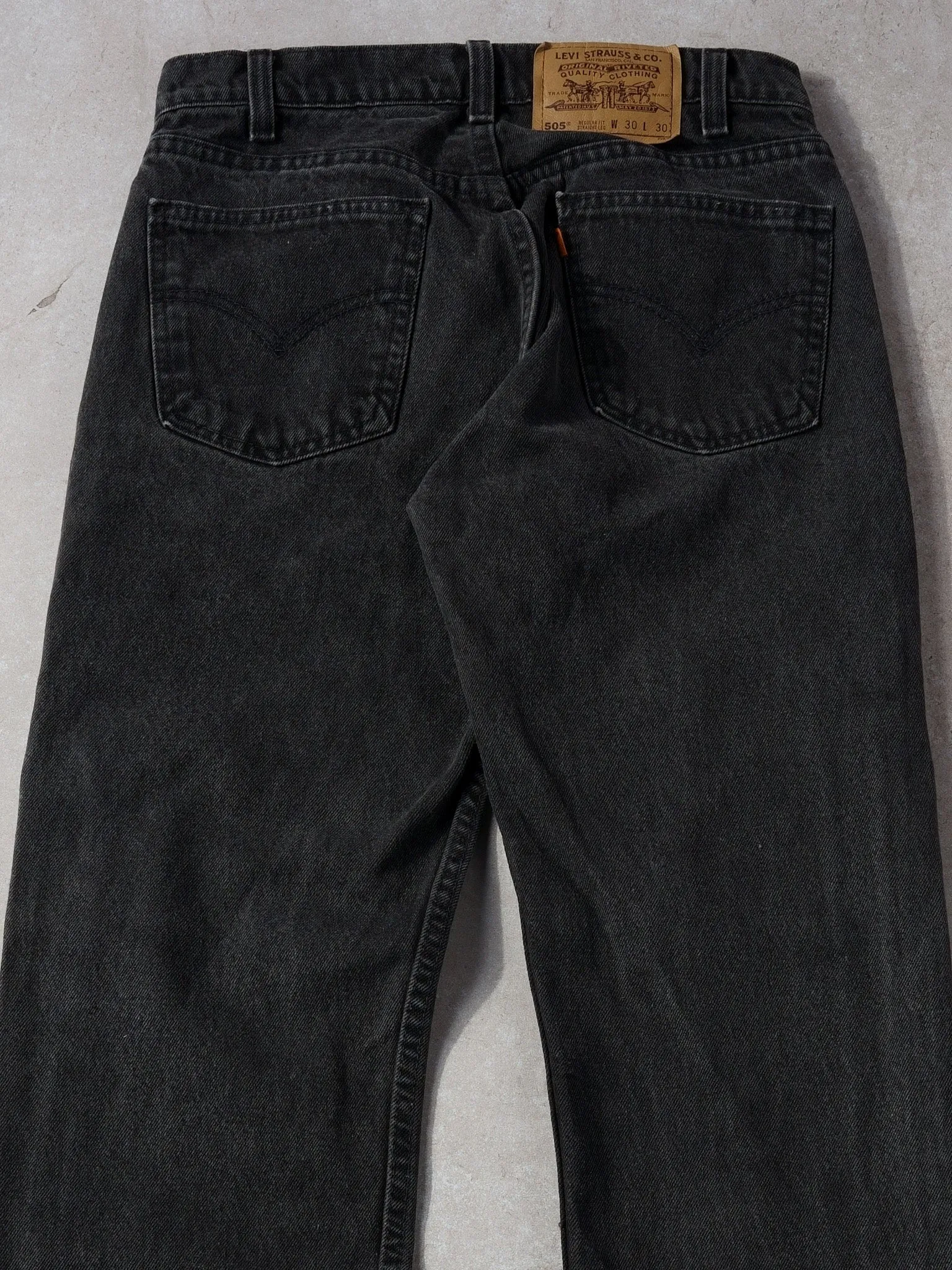 Vinrtage 70s Washed Stone Black Levi's 505 Denim Jeans (30x30) sold by Rebalance Vintage product image thumbnail 4
