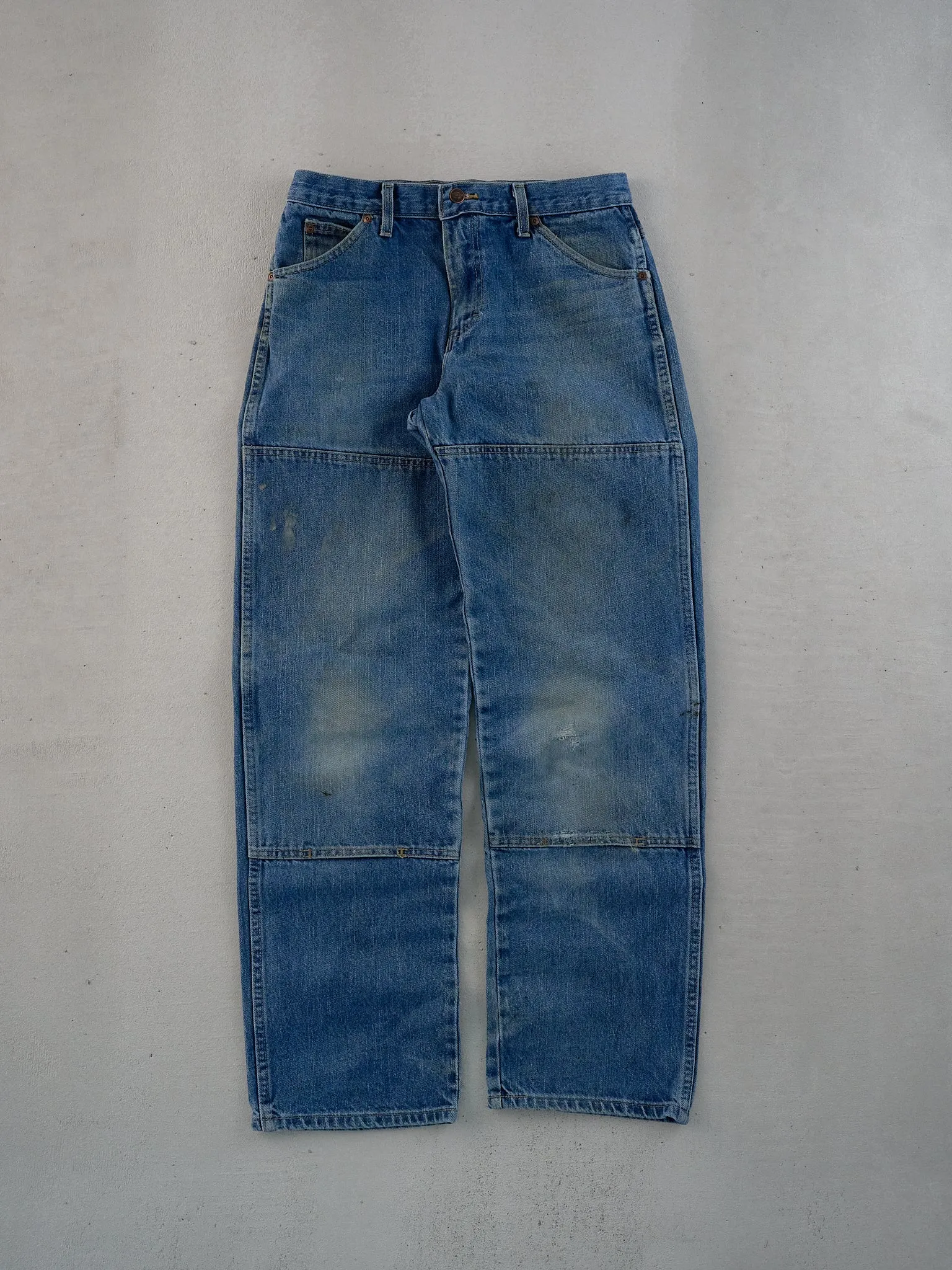 Vintage 90s Blue Dickies Denim Double Knee Carpenter Pants (29x31) sold by Rebalance Vintage