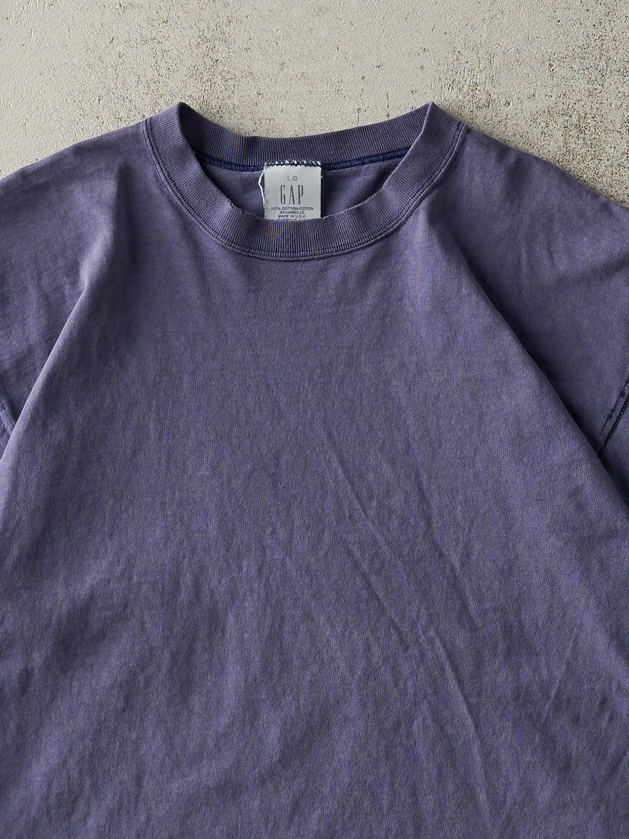 Vintage 90s Navy Blue Blank Gap Single Stitch Tee (S/M) sold by Rebalance Vintage product image thumbnail 2