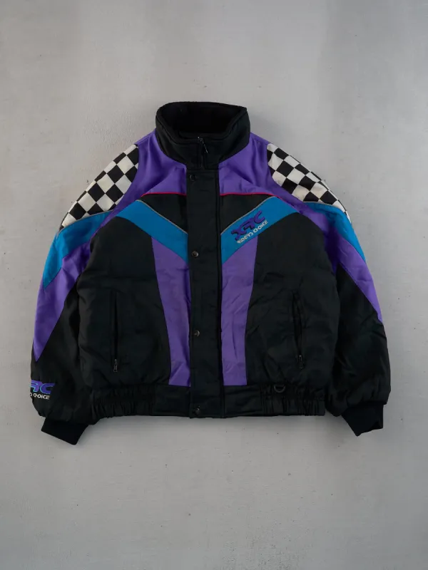 Vintage 90s Purple and Black XRC Riders Choice Skii Jacket (L) made by Rebalance Vintage