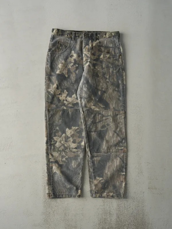 Vintage 90s Brown Camo Wrangler x Mossy Oak Double Knee Denim Pants (31x28) sold by Rebalance Vintage