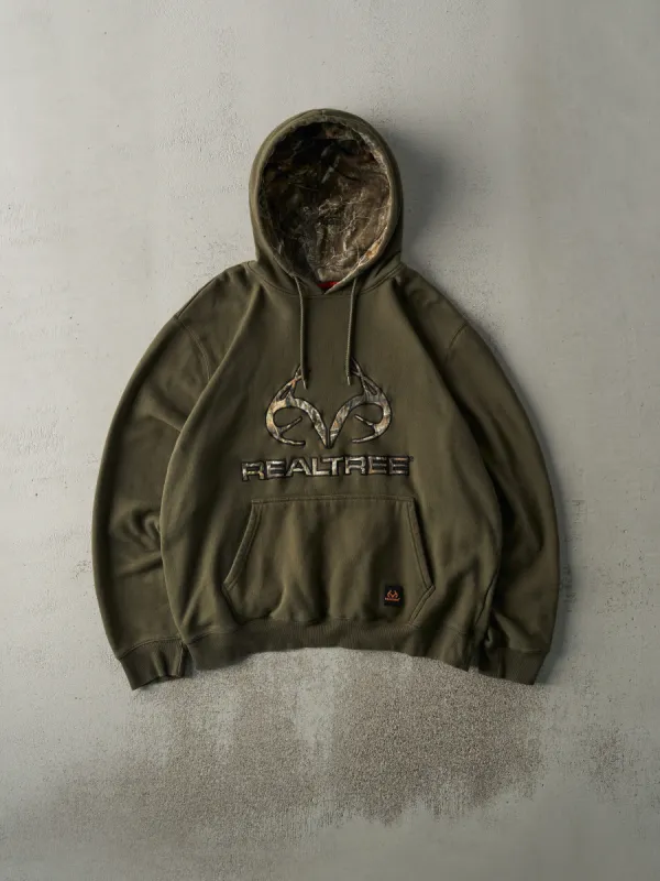 Vintage Y2K Olive Green Realtree Logo Hoodie (L) sold by Rebalance Vintage