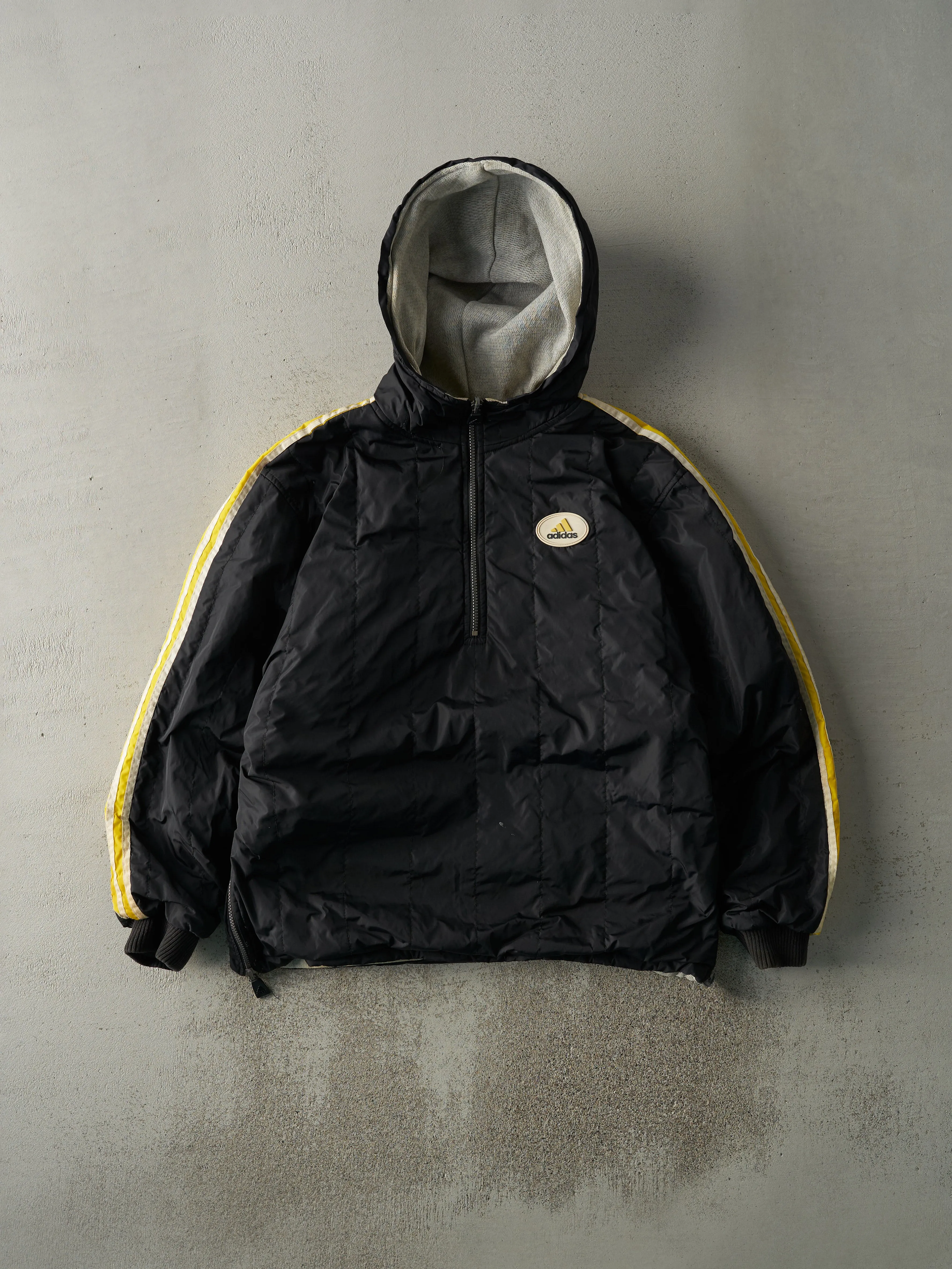 Vintage 90s Black Adidas Reversible Windbreaker Jacket (M) sold by Rebalance Vintage