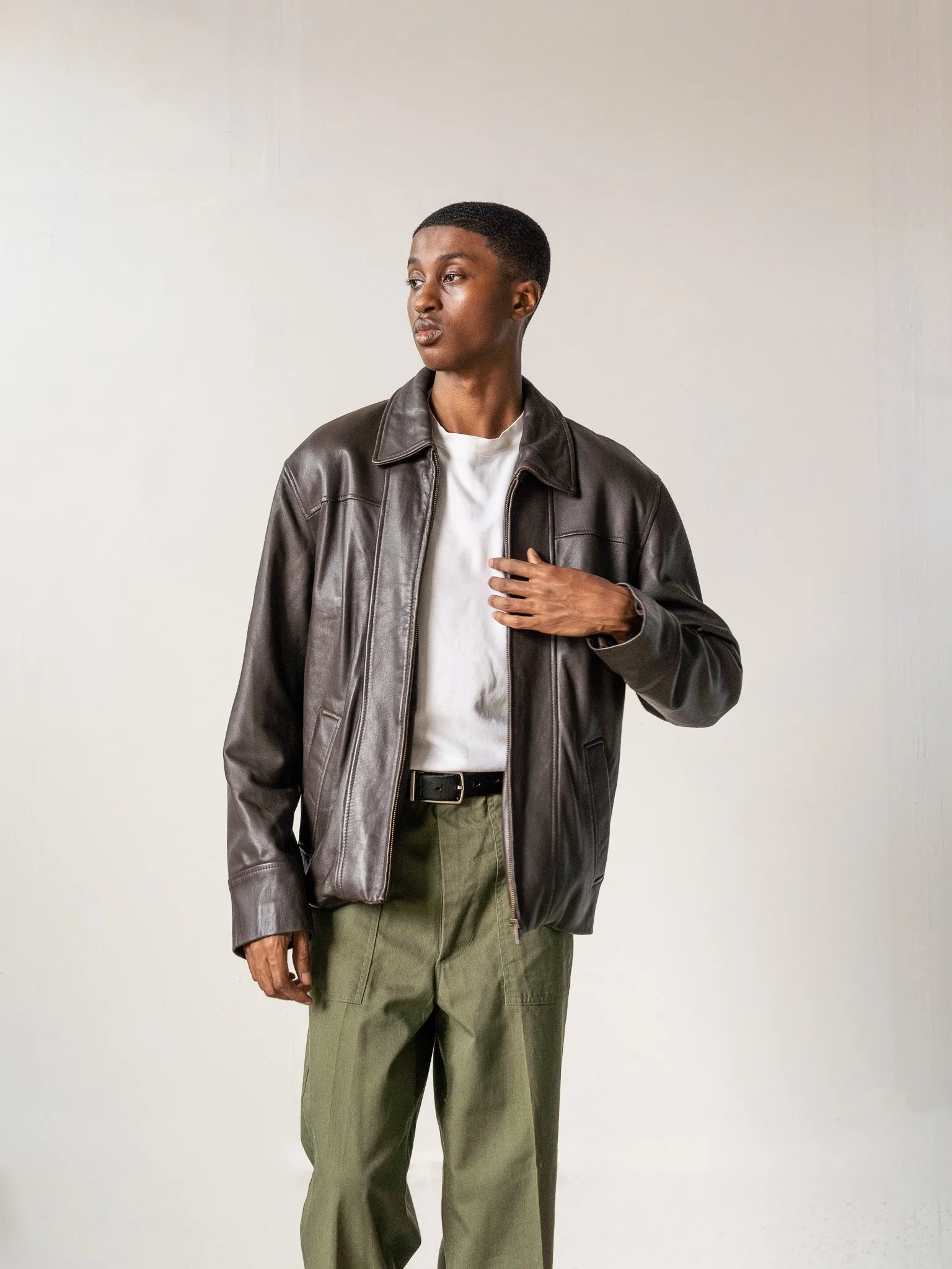 Vintage Y2K Dark Brown Danier Leather Jacket (S/M) sold by Rebalance Vintage product image thumbnail 2