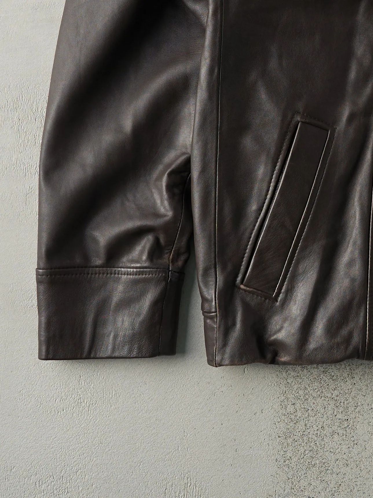 Vintage Y2K Dark Brown Danier Leather Jacket (S/M) sold by Rebalance Vintage product image thumbnail 4