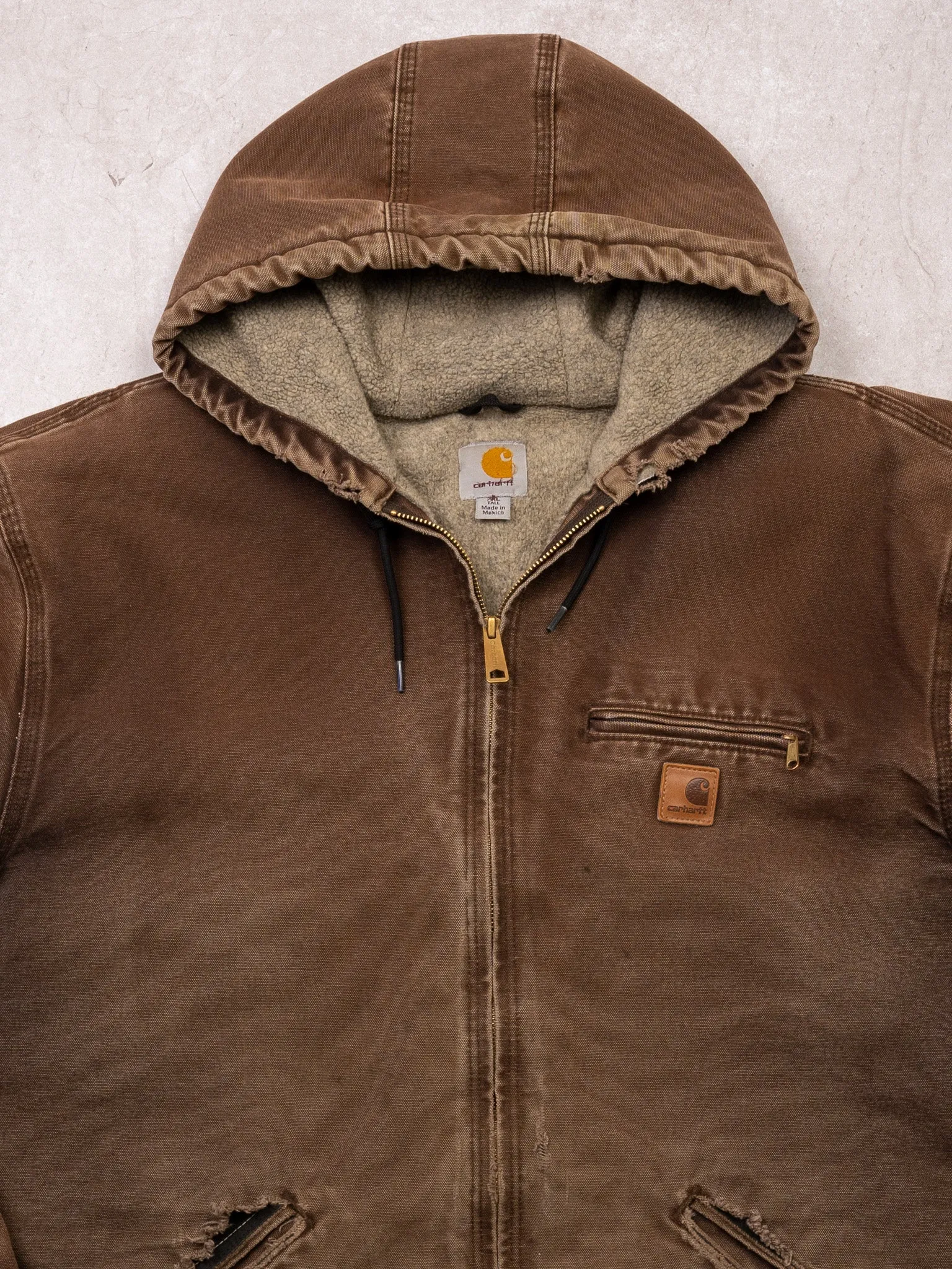 Vintage Rugged Brown Carhartt Duck Sherpa Lined Jacket (XL/XXL) sold by Rebalance Vintage product image thumbnail 2