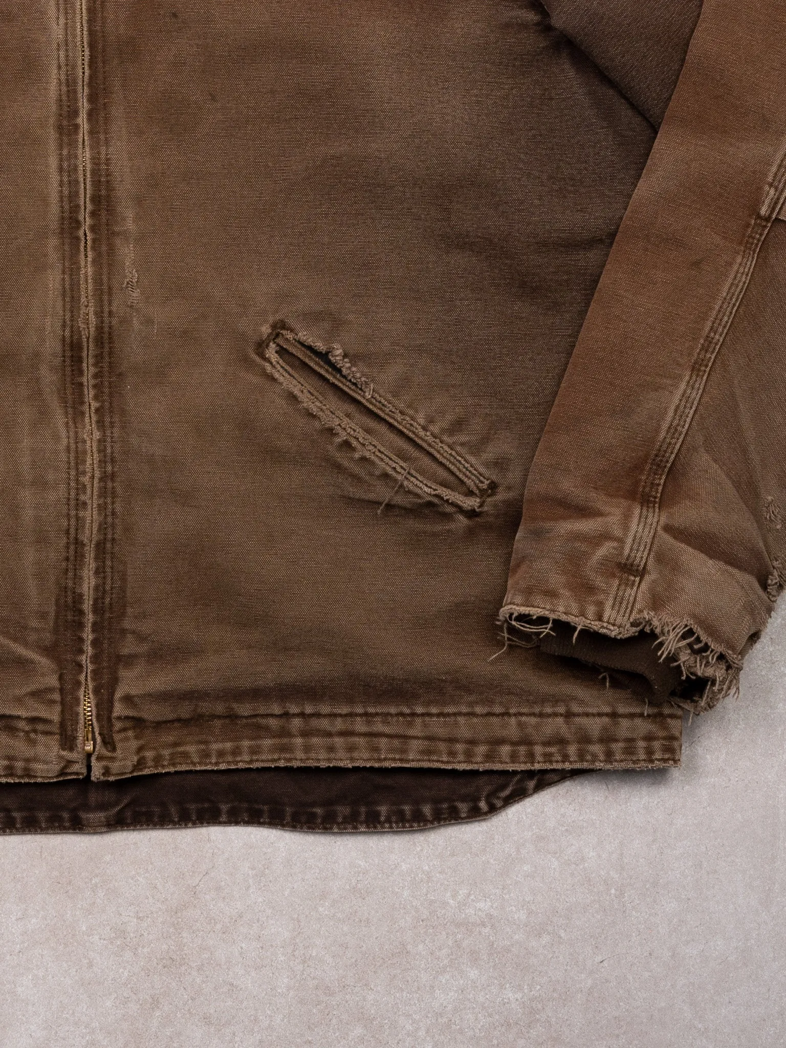 Vintage Rugged Brown Carhartt Duck Sherpa Lined Jacket (XL/XXL) sold by Rebalance Vintage product image thumbnail 3